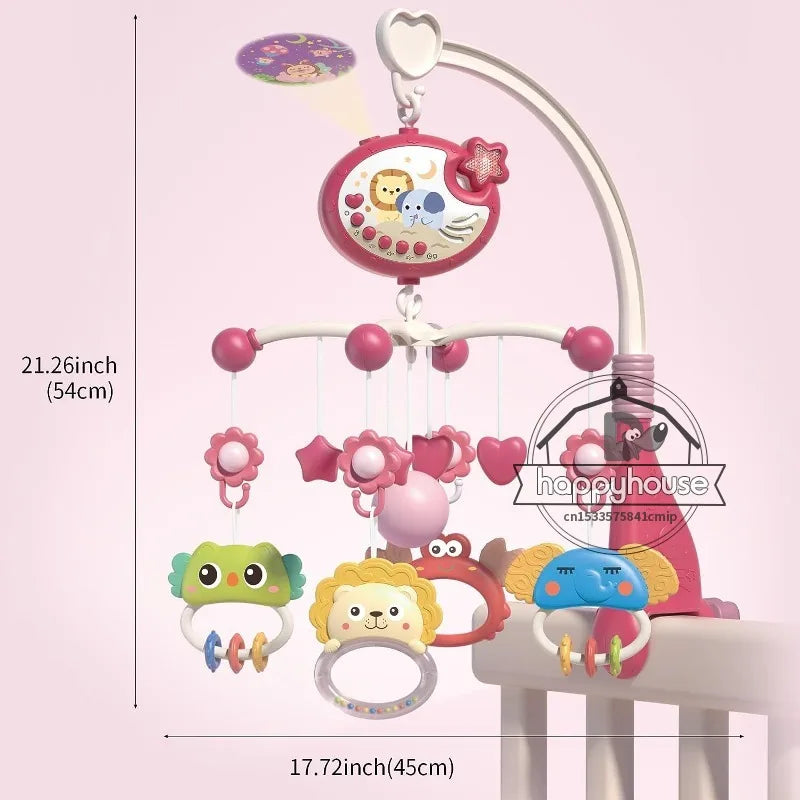 Remote Control Musical Crib Mobile with Light Projection – Infant Soothing Toy