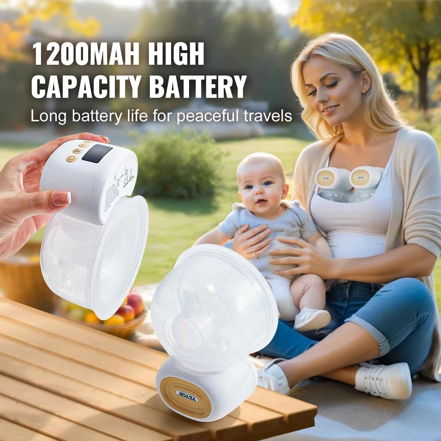 SucceBuy Wearable Electric Breast Pump – Hands-Free, Ultra-Quiet, Rechargeable Portable Breastfeeding Pump with LED Display