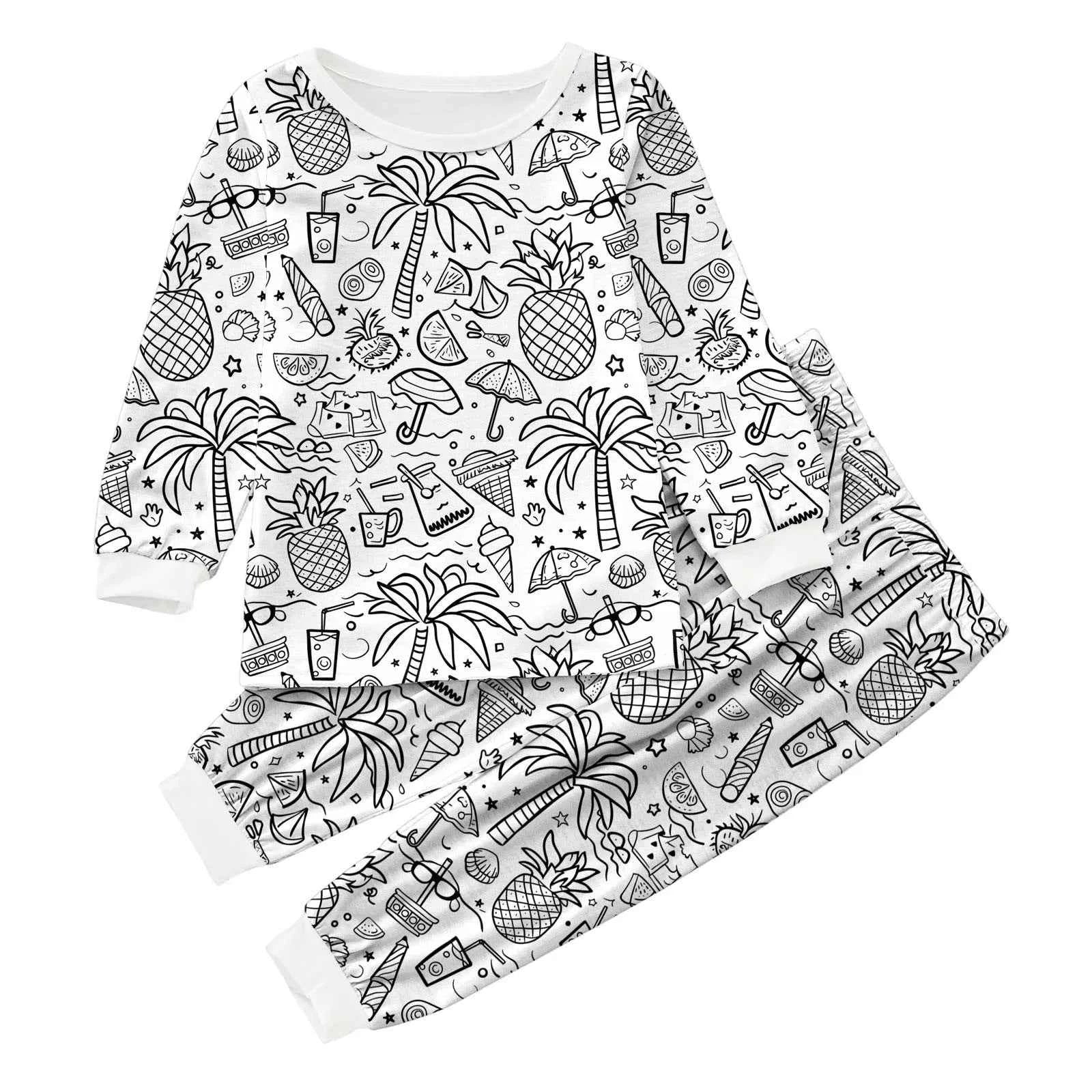 Kids DIY Coloring Pajama Set - Hand-Paint, Coloring Activity Gift Set for Boys and Girls
