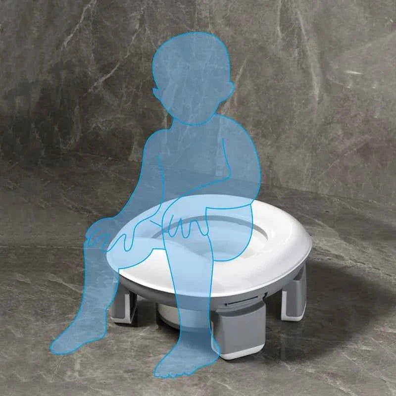 3-in-1 Foldable Travel Toilet Seat – Portable Blue Baby Potty with Silicone Seat and Carry Bags for Toddler Potty Training