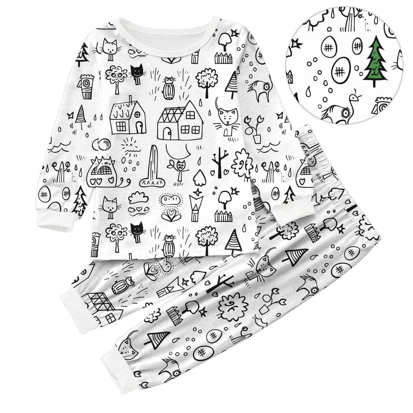 Kids DIY Coloring Pajama Set - Hand-Paint, Coloring Activity Gift Set for Boys and Girls
