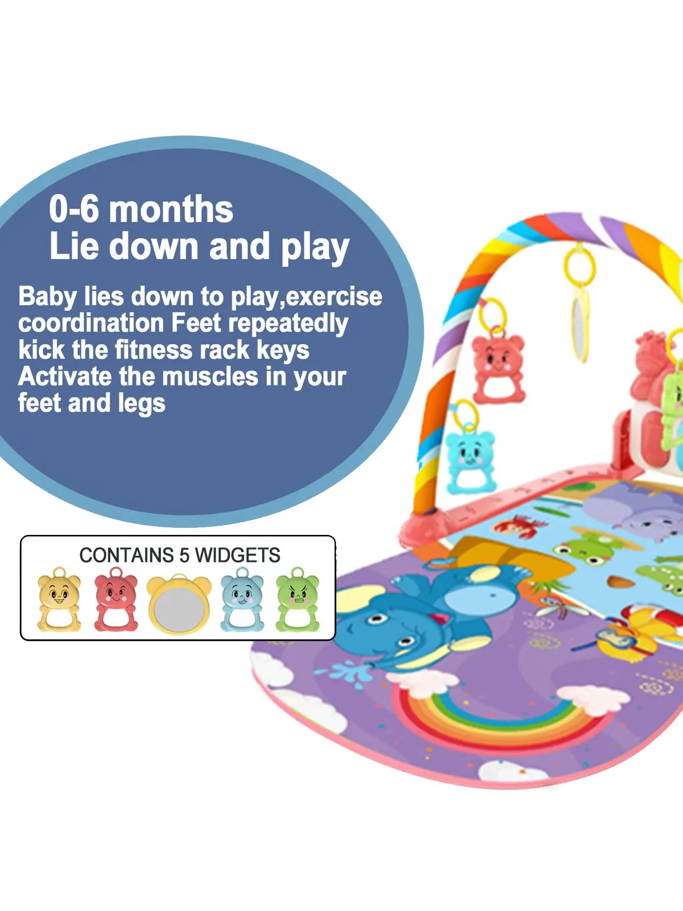 Baby Piano Play Mat & Activity Gym – 0–36 Months Development Toy