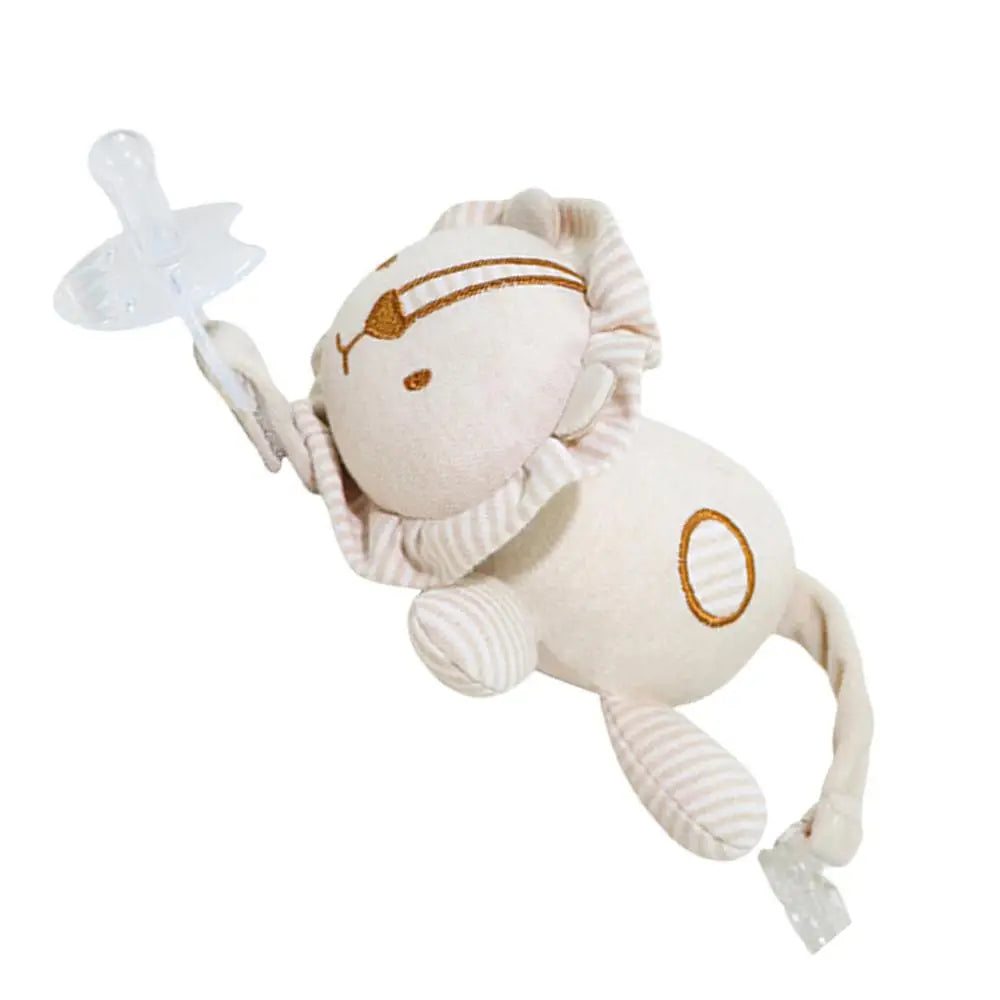 Newborn Silicone Animal Pacifier with Plush Doll – Soothing Toy