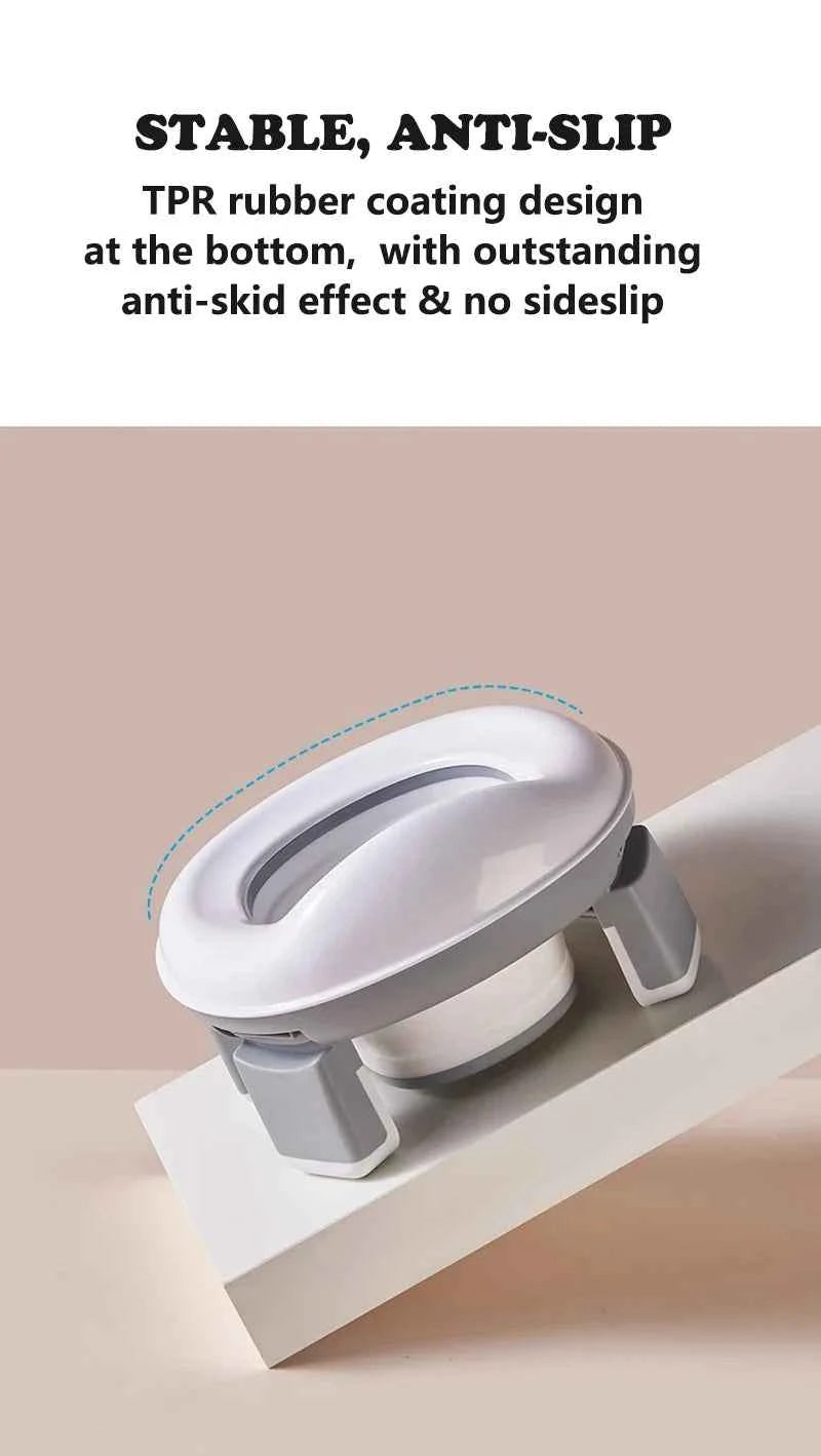3-in-1 Foldable Travel Toilet Seat – Portable Blue Baby Potty with Silicone Seat and Carry Bags for Toddler Potty Training