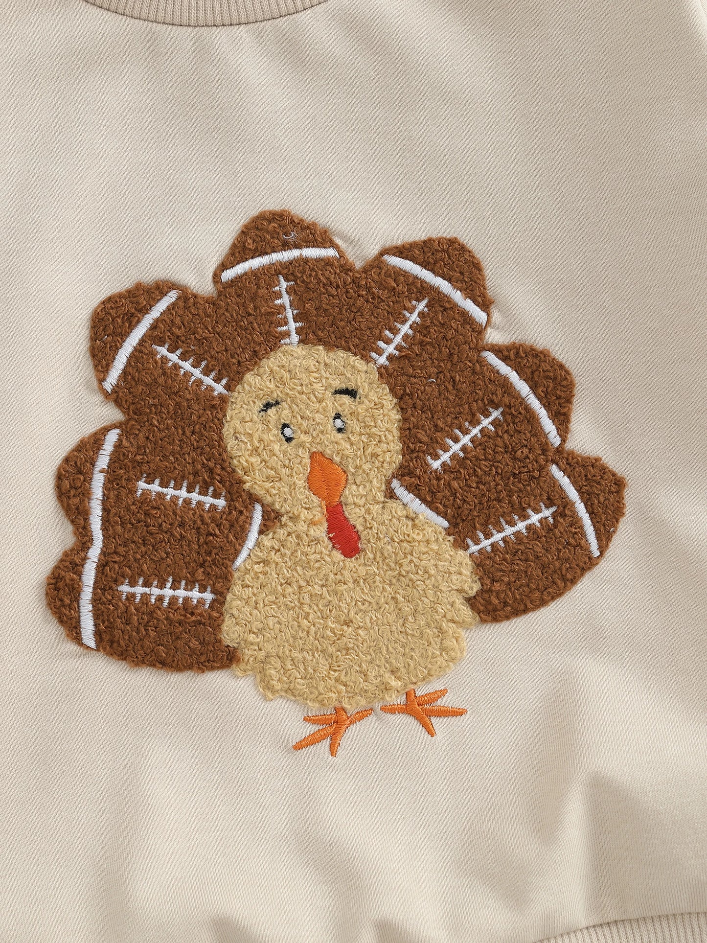 Toddler Thanksgiving Outfit – Long Sleeve Turkey Sweatshirt & Pants Set
