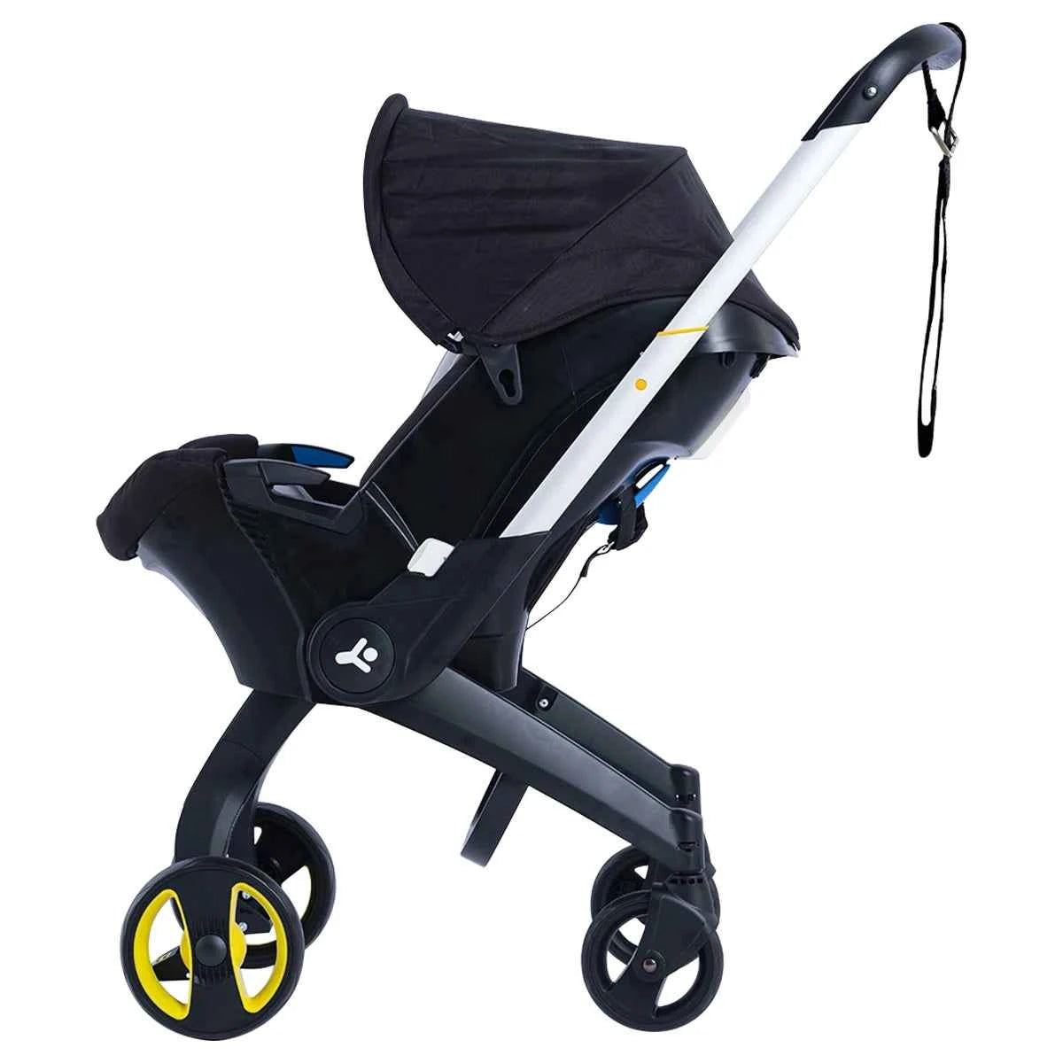 Baby stroller, Portable and foldable, metal frame, adjustable sunshade roof, two-way station wagon