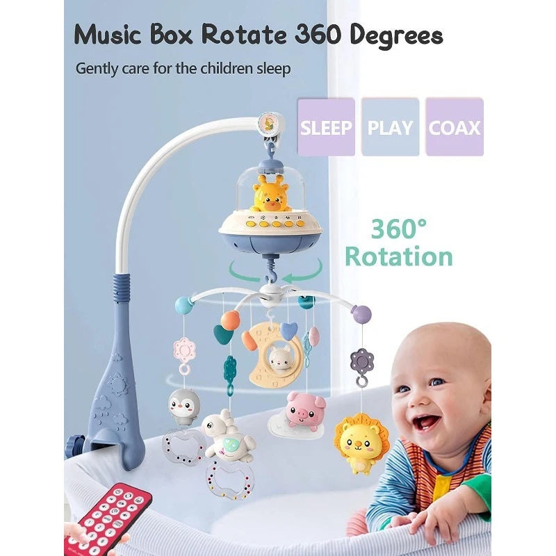 Remote Control Musical Crib Mobile with Light Projection – Infant Soothing Toy