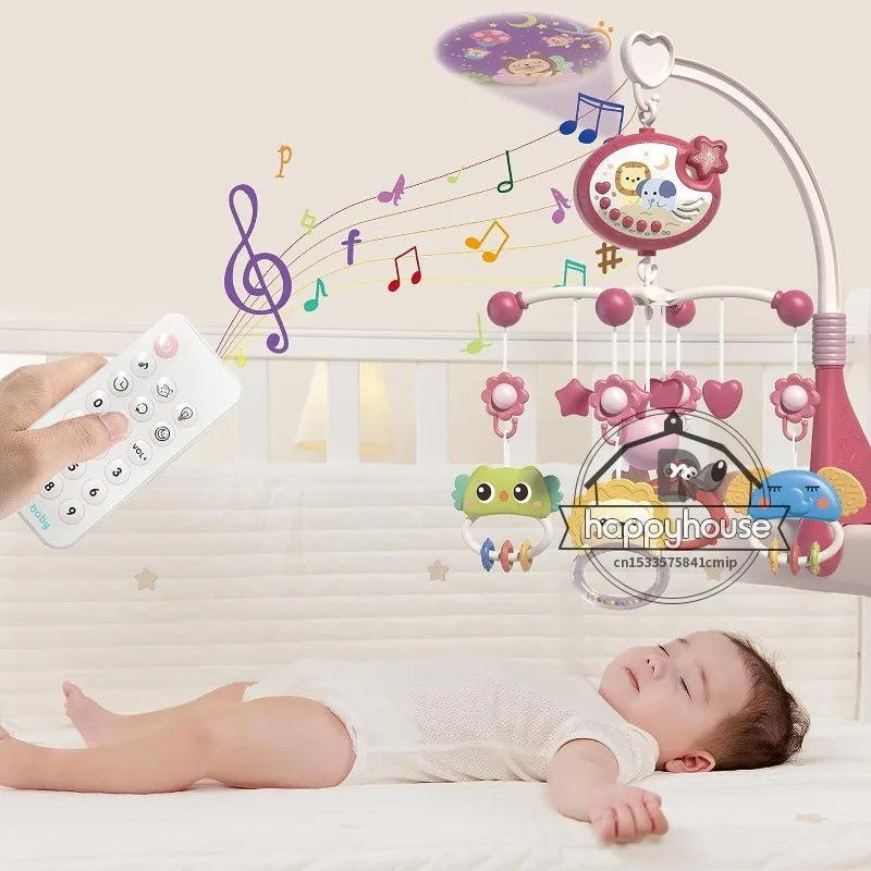 Remote Control Musical Crib Mobile with Light Projection – Infant Soothing Toy