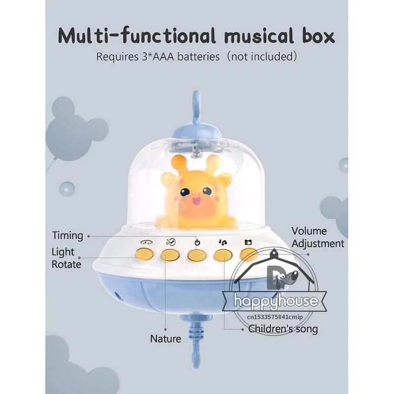 Remote Control Musical Crib Mobile with Light Projection – Infant Soothing Toy