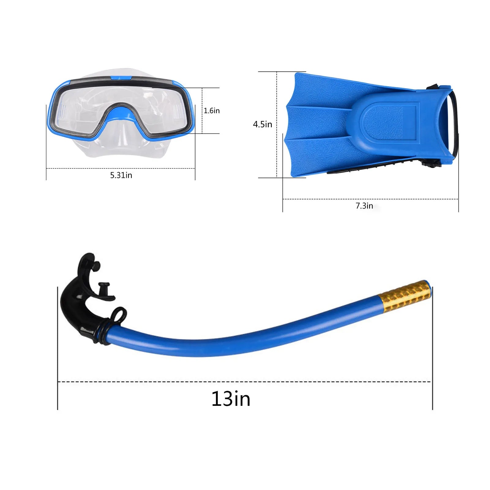 Kids Snorkeling Set with Adjustable Swim Fins – Waterproof Snorkel Gear for Boys & Girls – Full Snorkel Mask & Fins Combo - Haven's Heaven Boutique