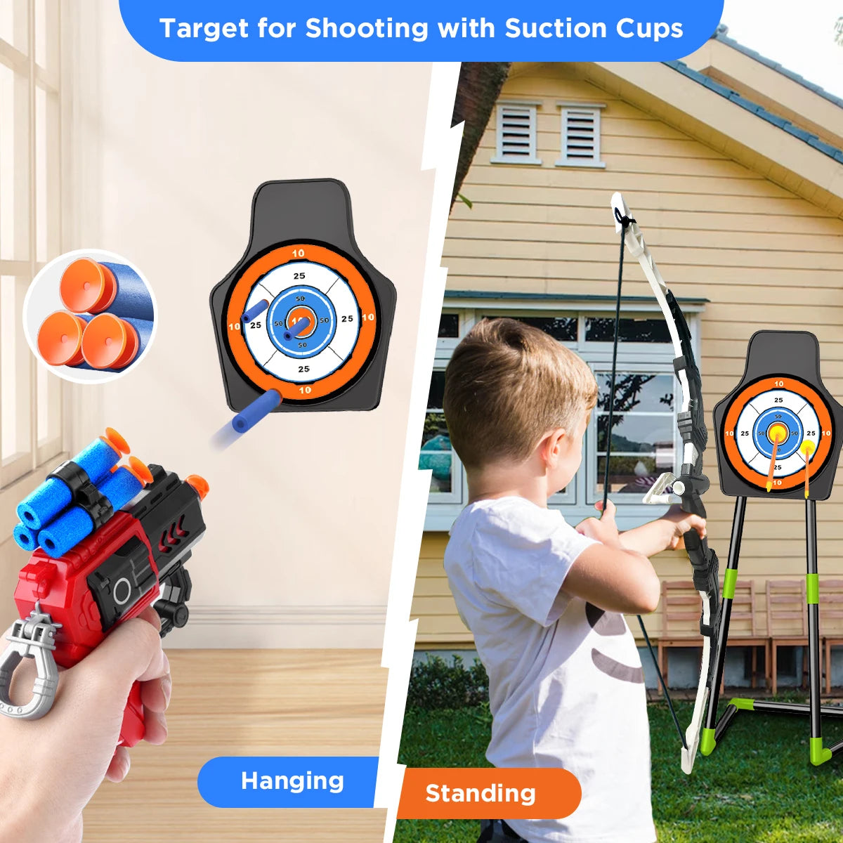 LED Light-Up Archery Set with Suction Cup Stand Target - Haven's Heaven Boutique