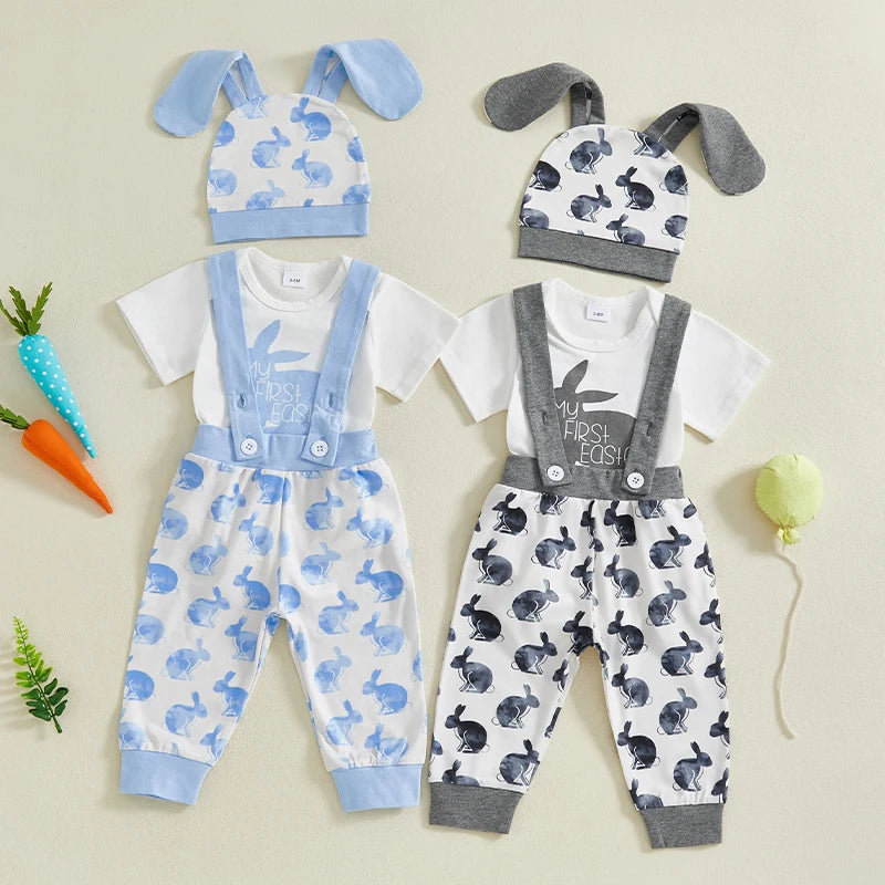 Bunny Delight 3-Piece Pants Set For Girls Or Boys (0-18M)