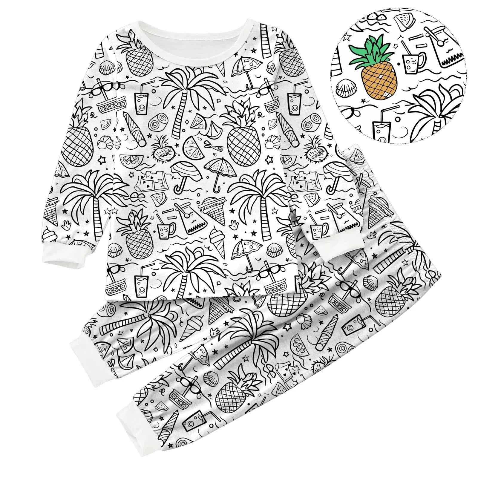 Kids DIY Coloring Pajama Set - Hand-Paint, Coloring Activity Gift Set for Boys and Girls