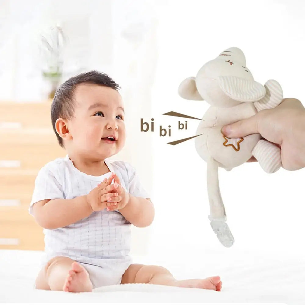Newborn Silicone Animal Pacifier with Plush Doll – Soothing Toy