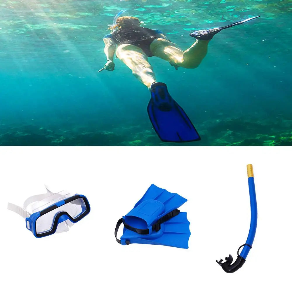 Kids Snorkeling Set with Adjustable Swim Fins – Waterproof Snorkel Gear for Boys & Girls – Full Snorkel Mask & Fins Combo - Haven's Heaven Boutique