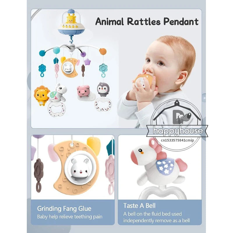 Remote Control Musical Crib Mobile with Light Projection – Infant Soothing Toy