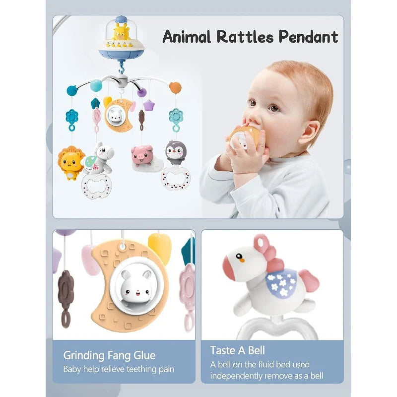 Remote Control Musical Crib Mobile with Light Projection – Infant Soothing Toy