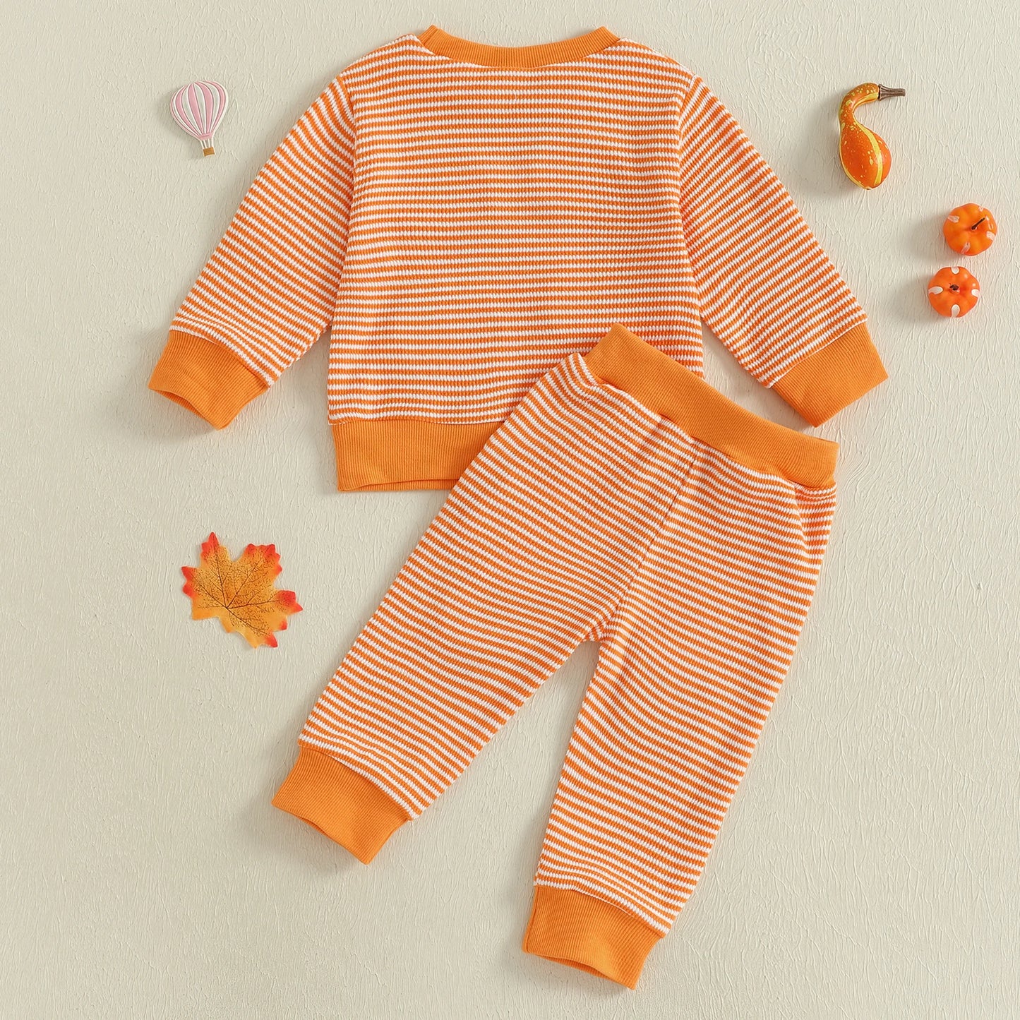 Toddler Baby Halloween Outfit – Ghost and Pumpkin Print Sweatshirt with Pants Set