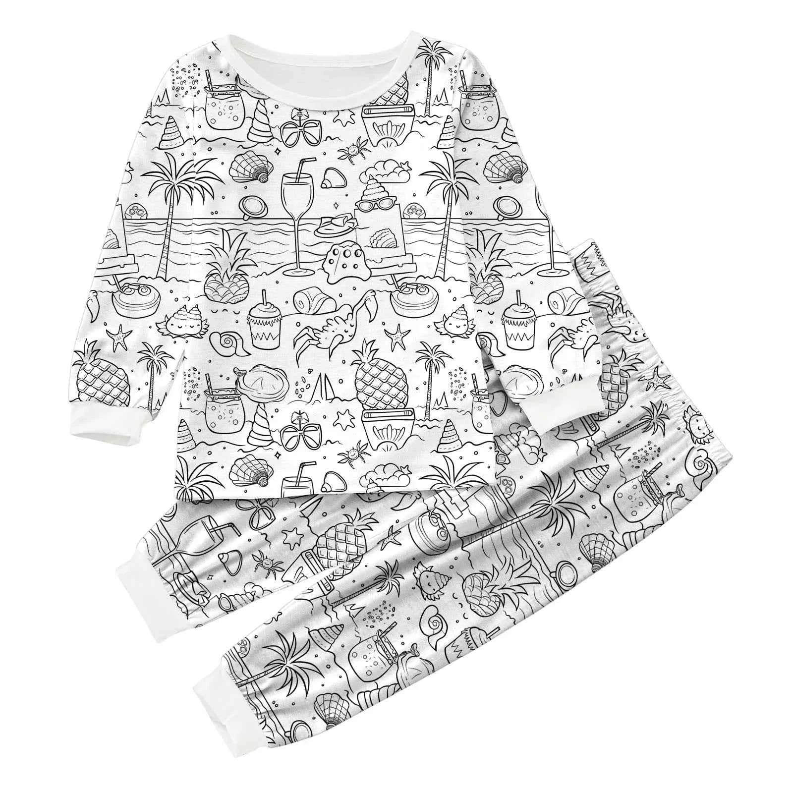 Kids DIY Coloring Pajama Set - Hand-Paint, Coloring Activity Gift Set for Boys and Girls
