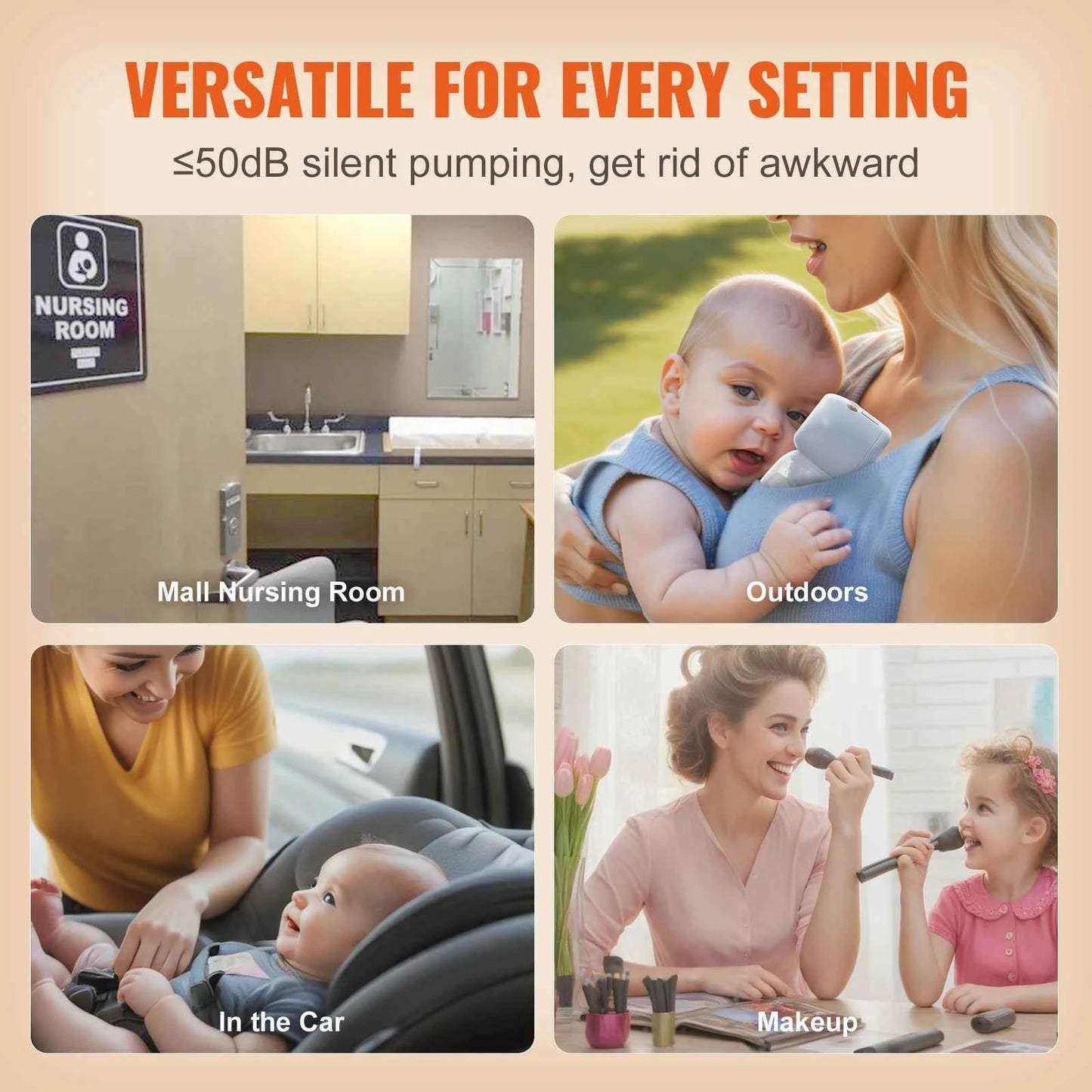 SucceBuy Wearable Electric Breast Pump – Hands-Free, Ultra-Quiet, Rechargeable Portable Breastfeeding Pump with LED Display