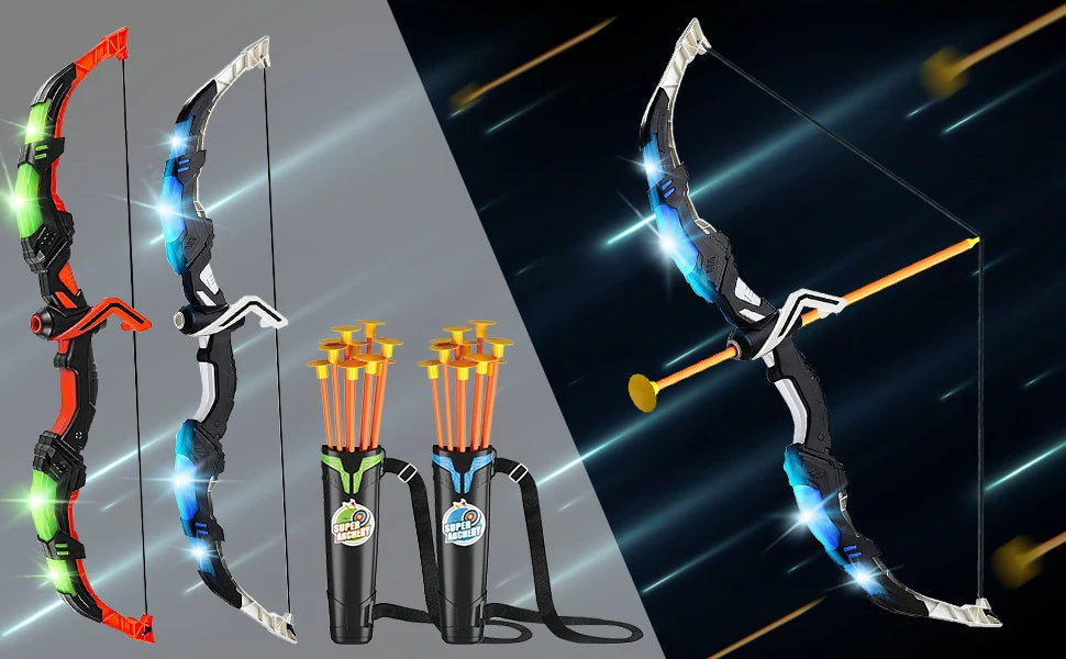 LED Light-Up Archery Set with Suction Cup Stand Target - Haven's Heaven Boutique
