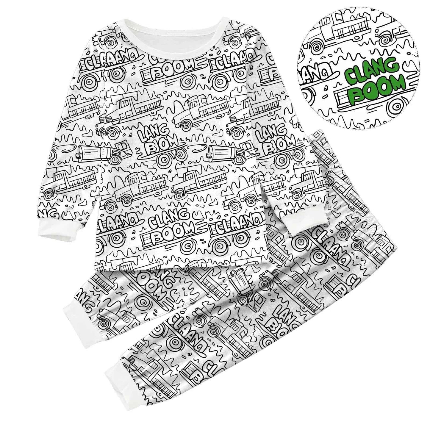 Kids DIY Coloring Pajama Set - Hand-Paint, Coloring Activity Gift Set for Boys and Girls