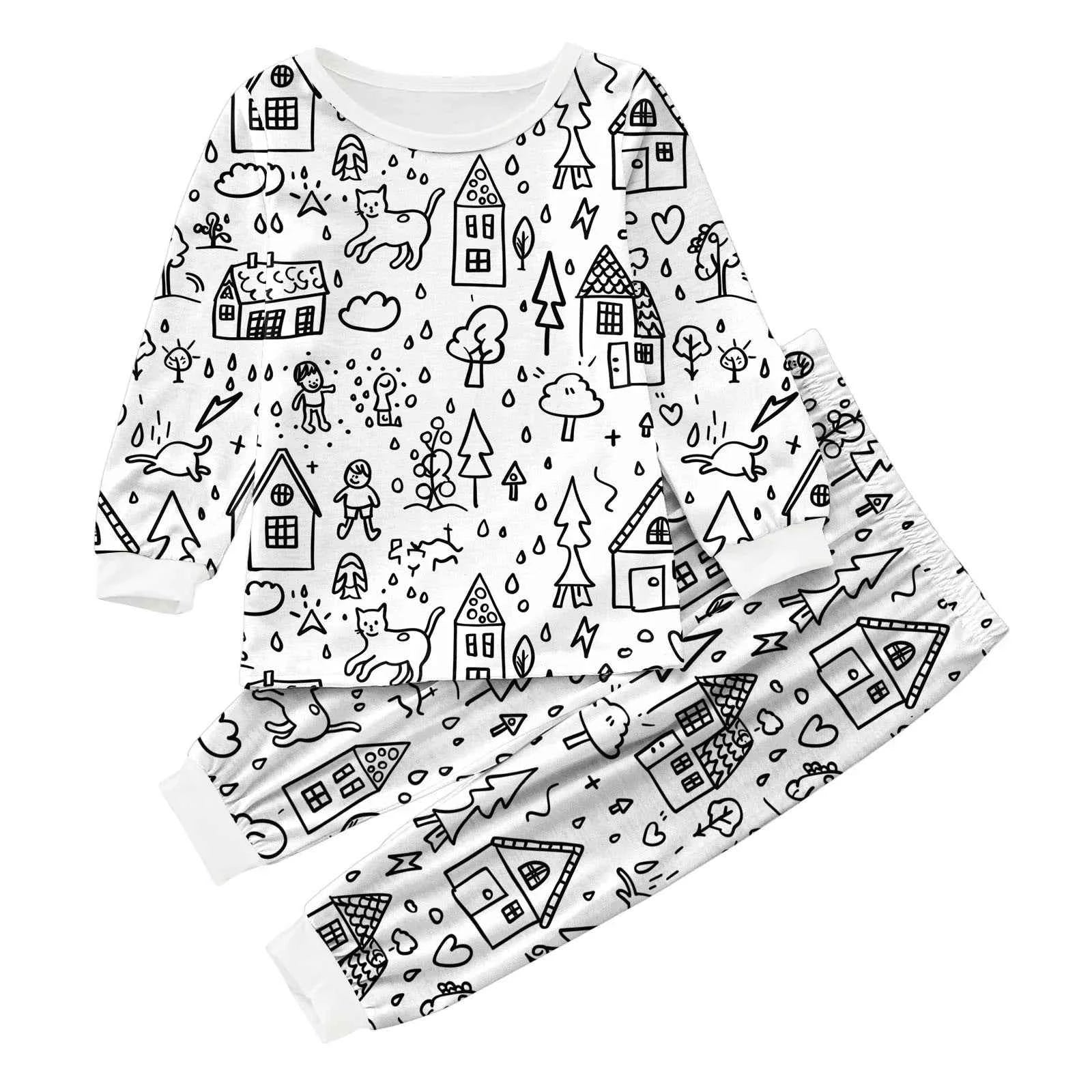 Kids DIY Coloring Pajama Set - Hand-Paint, Coloring Activity Gift Set for Boys and Girls