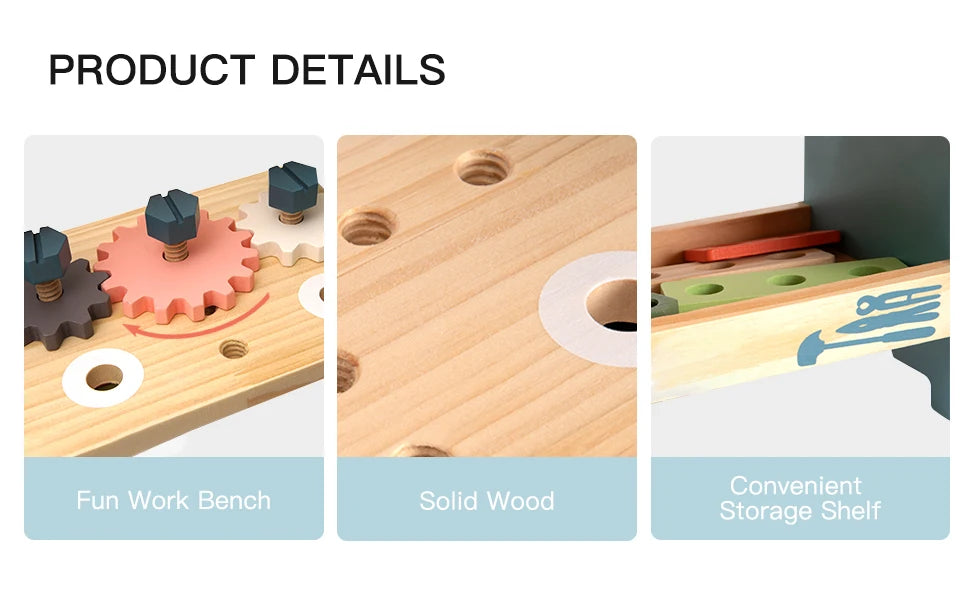Mini Wooden Tool Bench Set – Kids’ Construction & Pretend Play Educational Toy