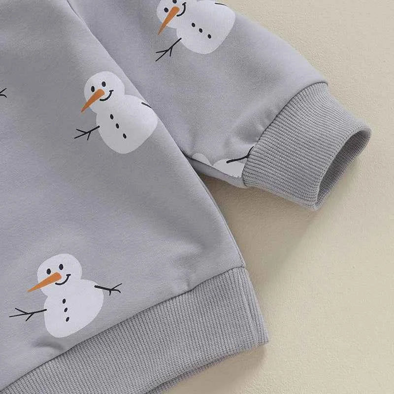 Toddler Baby Snowman Sweatshirt – Long Sleeve Winter Pullover (0–3 Years)