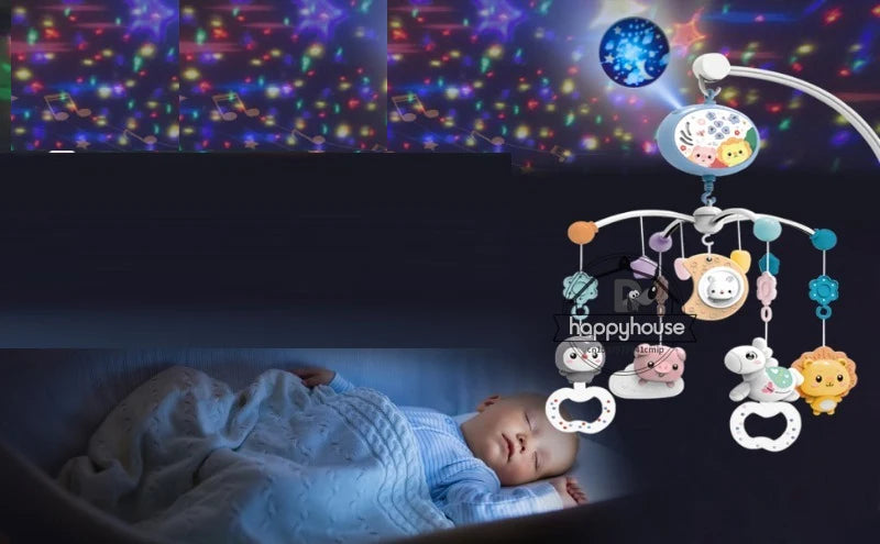 Remote Control Musical Crib Mobile with Light Projection – Infant Soothing Toy