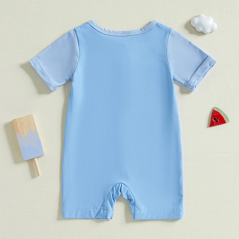 Color Pop Summer Romper Shorts Outfit for Girls or Boys (0-18M)
