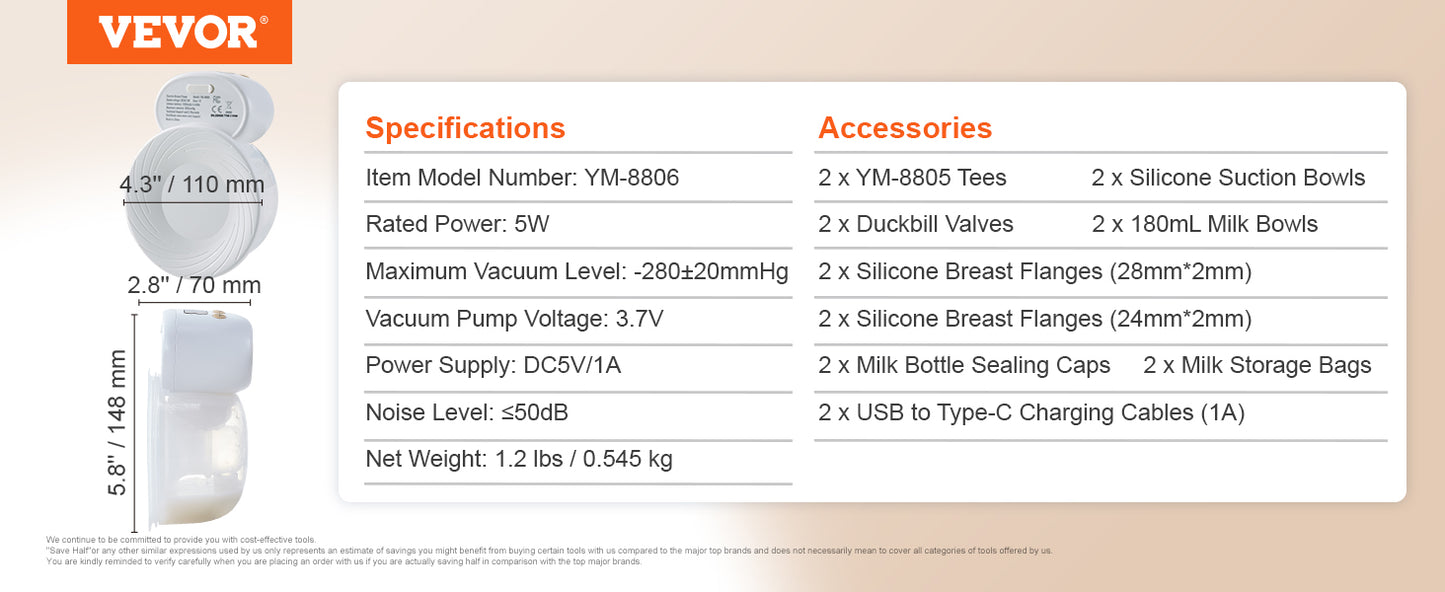 Wearable Electric Breast Pump – Hands-Free, Ultra-Quiet, Rechargeable Portable Breastfeeding Pump with LED Display