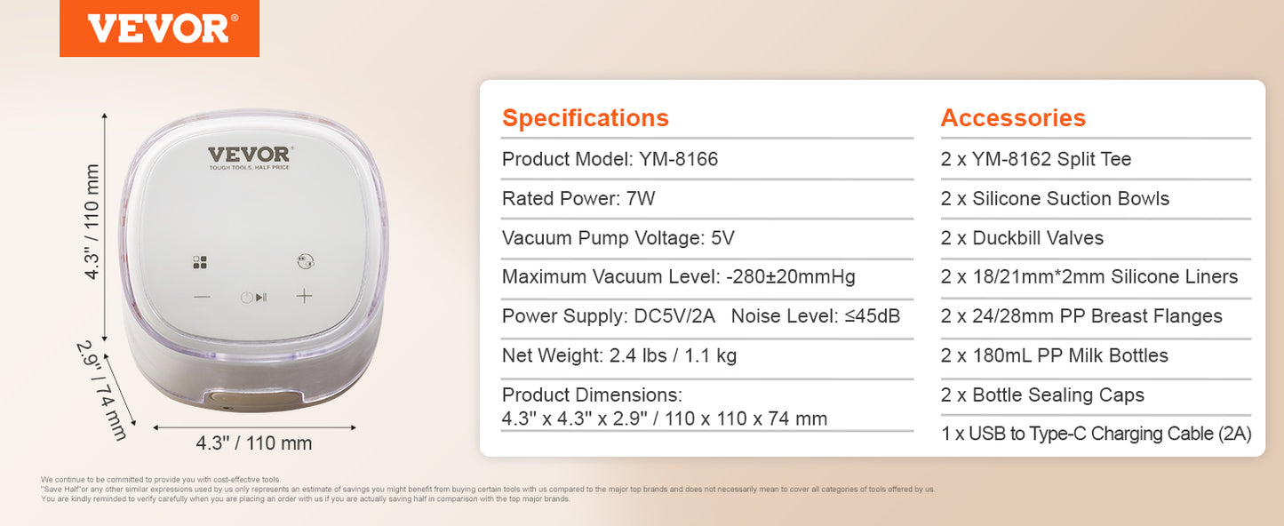 Double Electric Breast Pump – Portable Rechargeable Pump with LED Display & Anti-Backflow