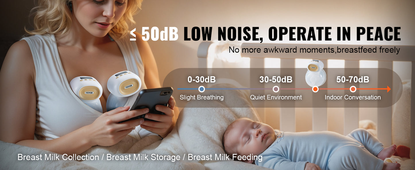 Wearable Electric Breast Pump – Hands-Free, Ultra-Quiet, Rechargeable Portable Breastfeeding Pump with LED Display