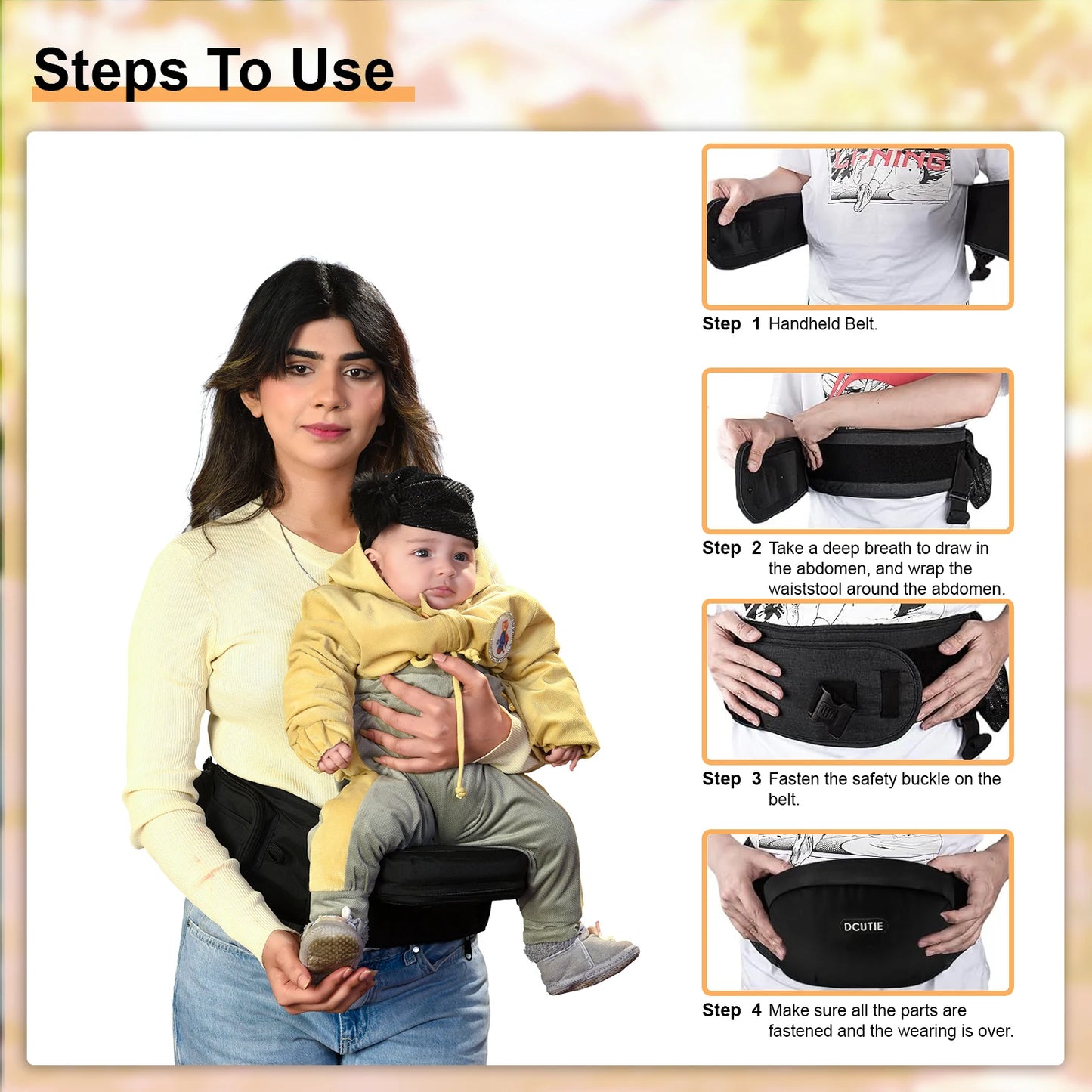 Adjustable Ergonomic Baby Hip Seat Carrier – Lightweight Waist Seat for Newborns & Toddlers (6–36 Months) - Haven's Heaven Boutique