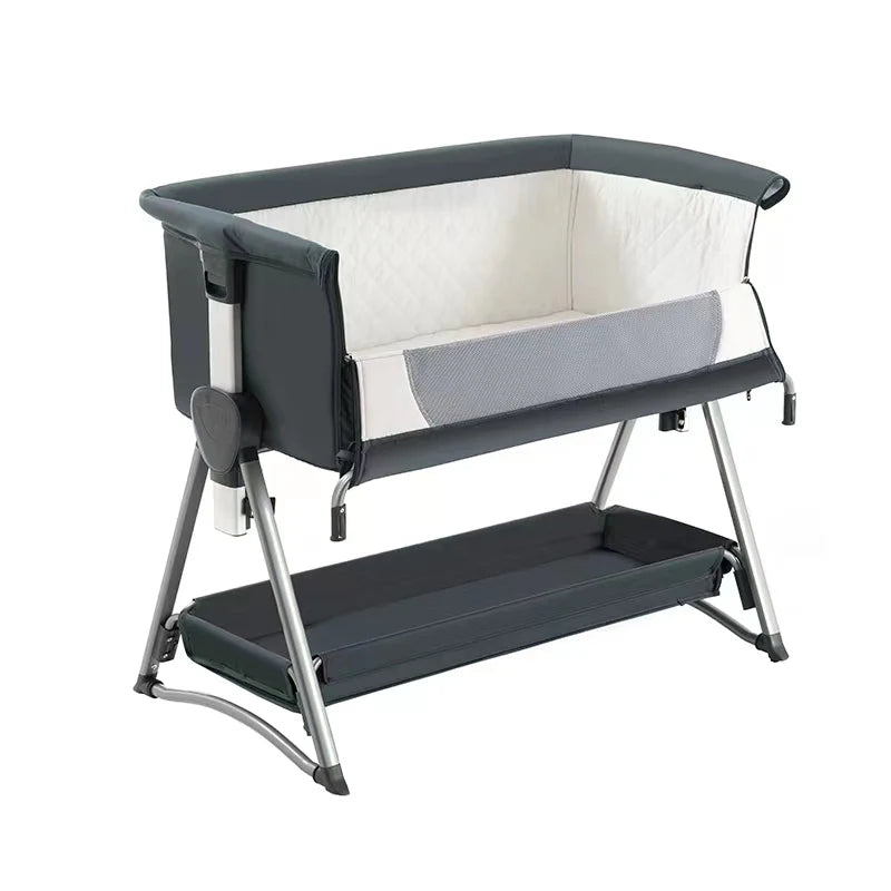 Pink Foldable Baby Bassinet – Rocking Crib & Bedside Sleeper for Newborns (0-6 Months)