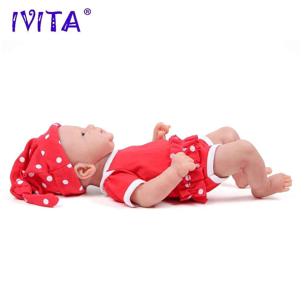 14 Inch Full Body Silicone Reborn Baby Doll – Lifelike Realistic Newborn Girl DIY Blank Doll Toy