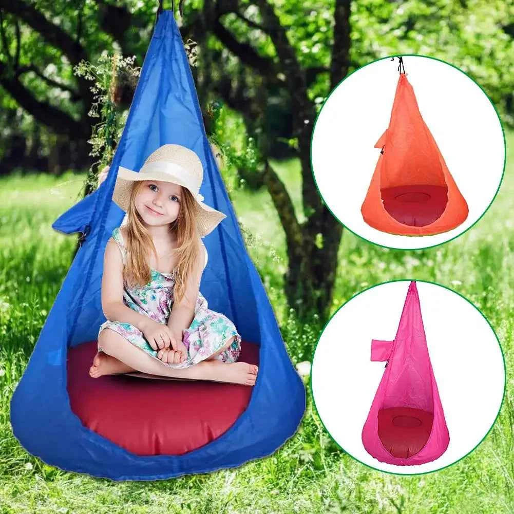 Children’s Swing Pod Hammock Chair for Indoor and Outdoor Use, Comfortable and Durable Hanging Seat Toy for Kids