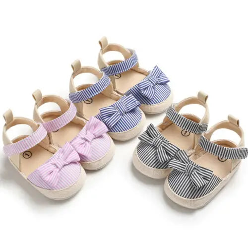 Newborn Baby Girl Crib Shoes – Soft Sole Summer Princess Sandals for Infants