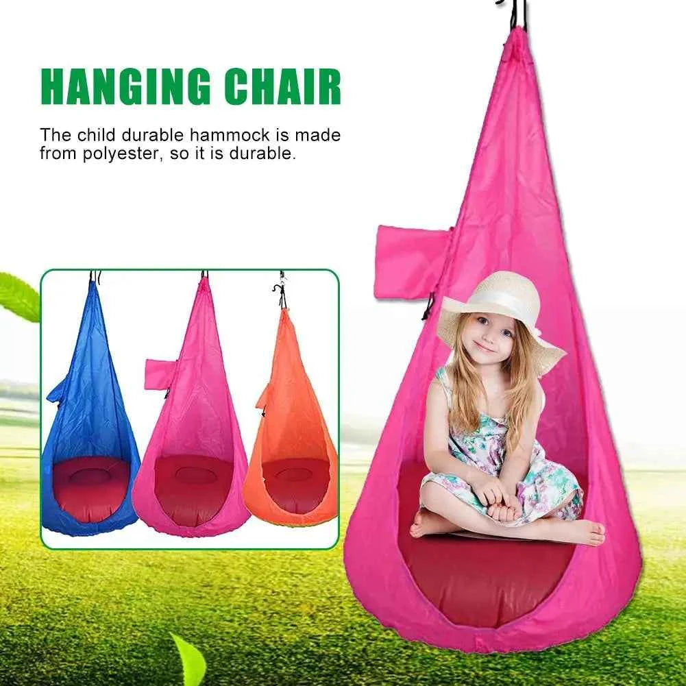 Children’s Swing Pod Hammock Chair for Indoor and Outdoor Use, Comfortable and Durable Hanging Seat Toy for Kids