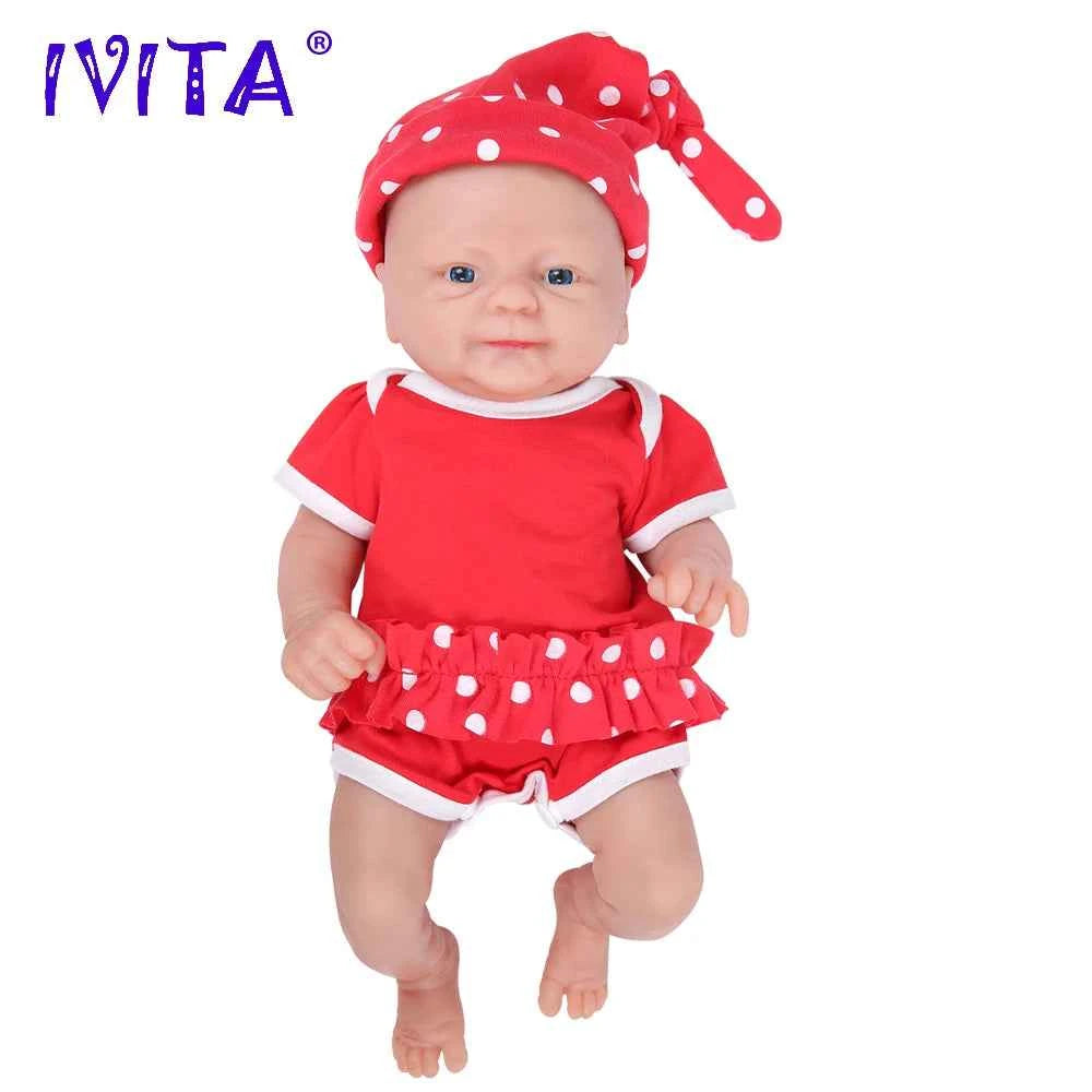 14 Inch Full Body Silicone Reborn Baby Doll – Lifelike Realistic Newborn Girl DIY Blank Doll Toy