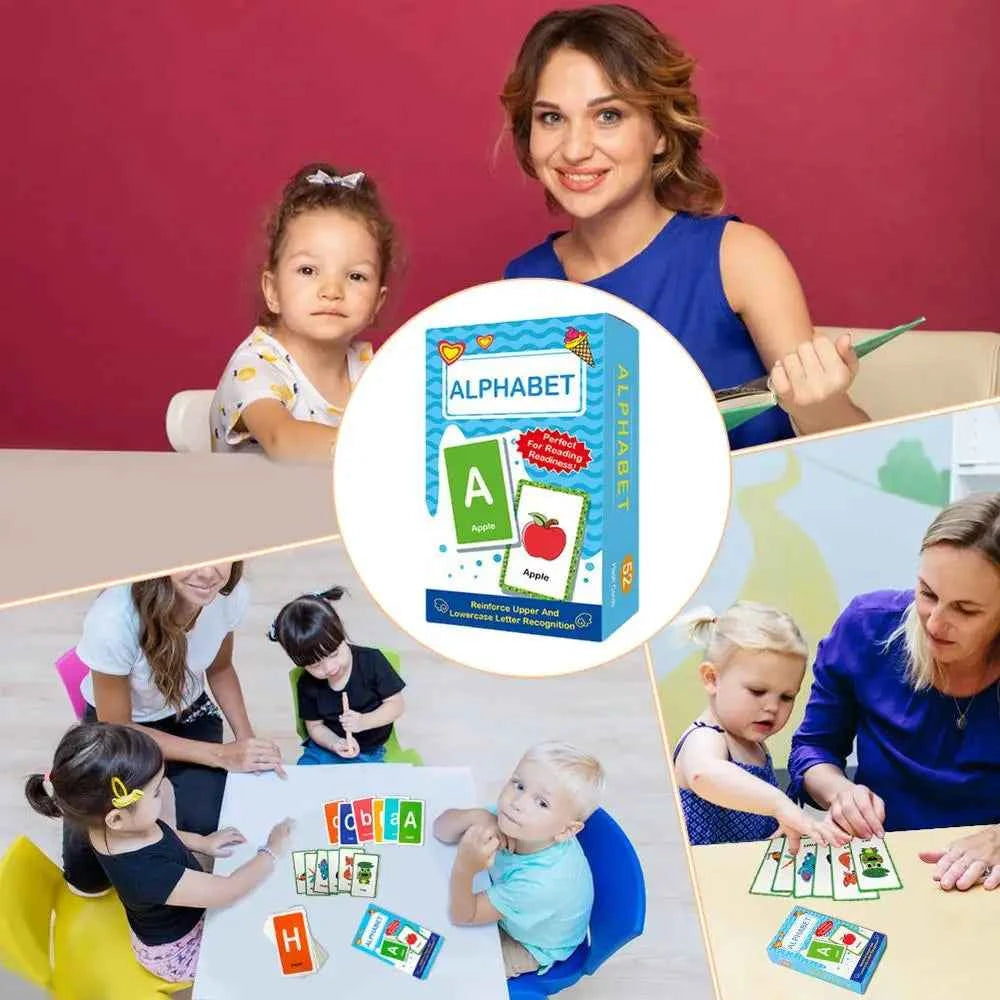 Alphabet Flash Cards for Toddlers & Preschoolers – Educational Learning Cards (52 Cards)