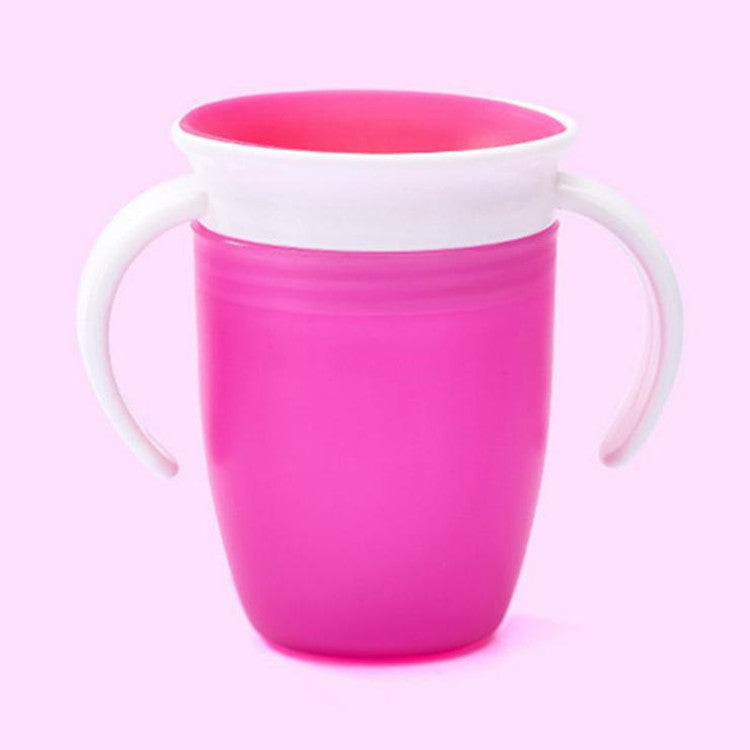360° Rotatable Baby Drinking Cup – Leakproof Silicone Bottle with Double Handles & Flip Lid