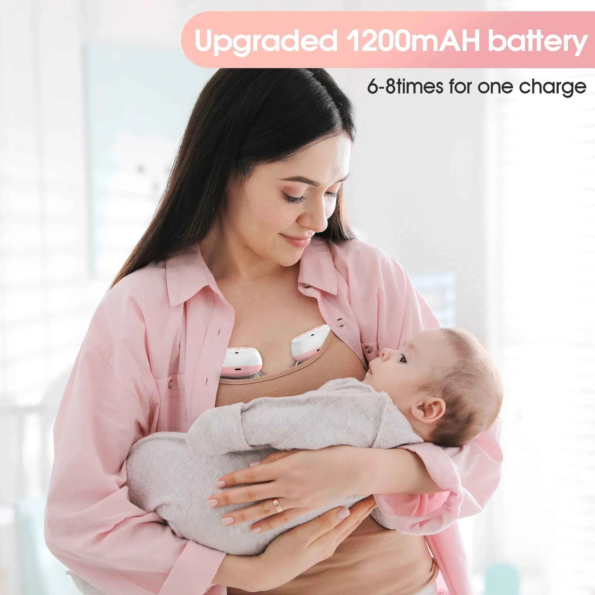 Hands-Free Breast Pump – Electric, Rechargeable, Silent & Painless for Comfortable Breastfeeding (2-Pack)