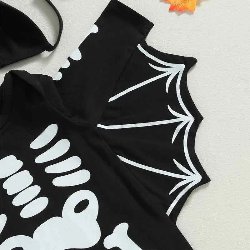 Baby Halloween Romper Outfit – Long Sleeve Pumpkin Print Jumpsuit with Hat