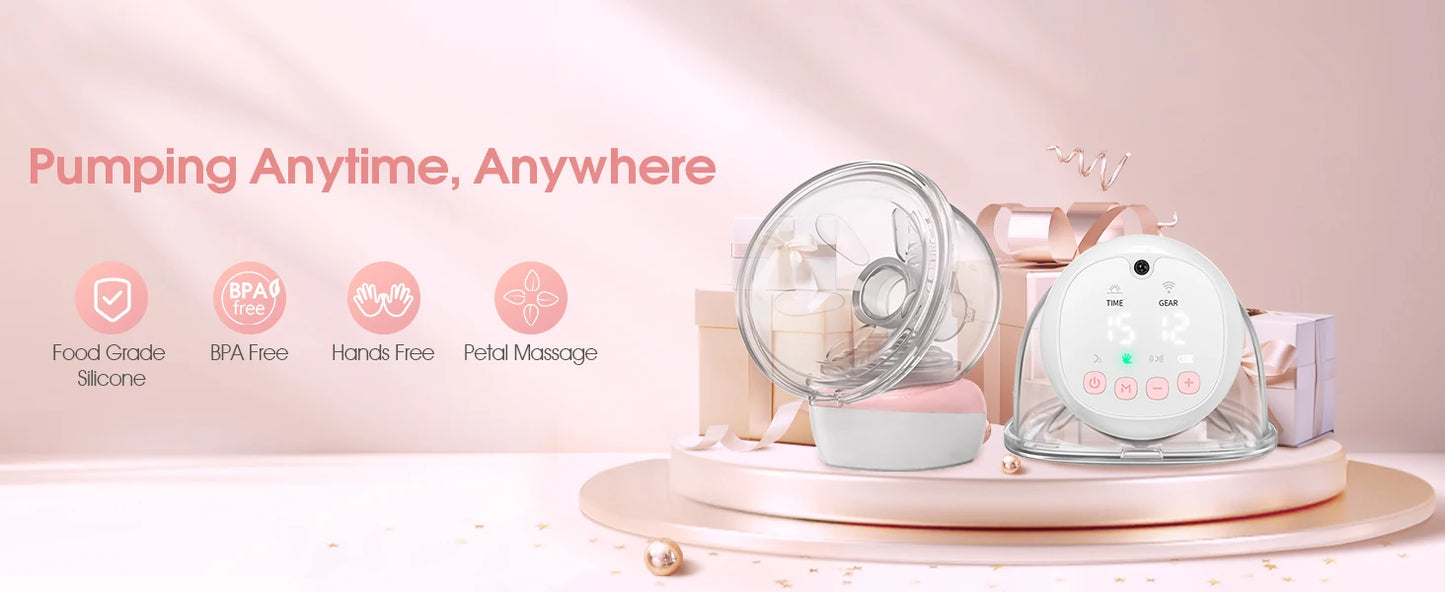 Hands-Free Breast Pump – Electric, Rechargeable, Silent & Painless for Comfortable Breastfeeding (2-Pack)