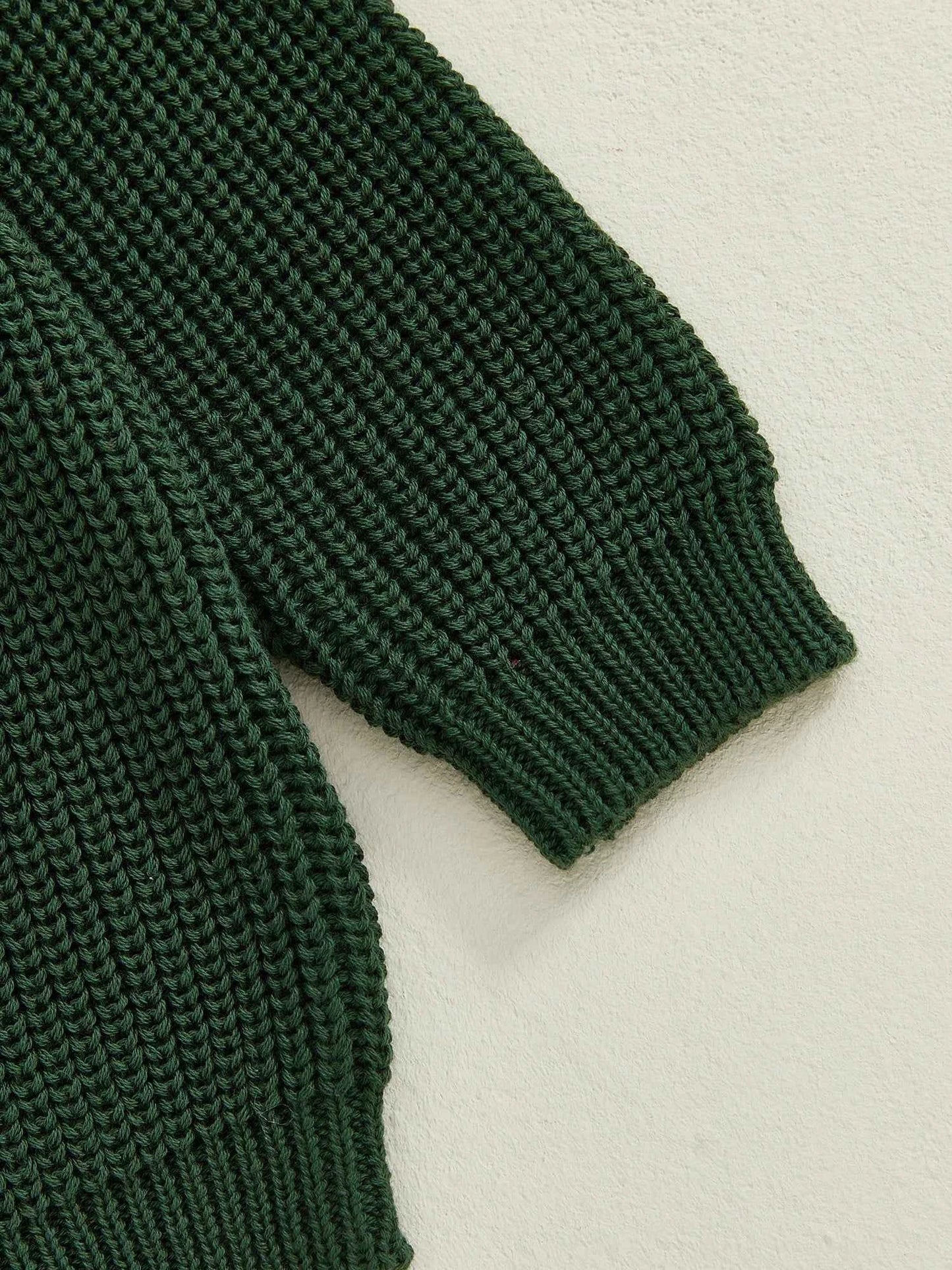 Toddler Baby Christmas Sweater – Long Sleeve Round Neck Letter & Tree Embroidered Top