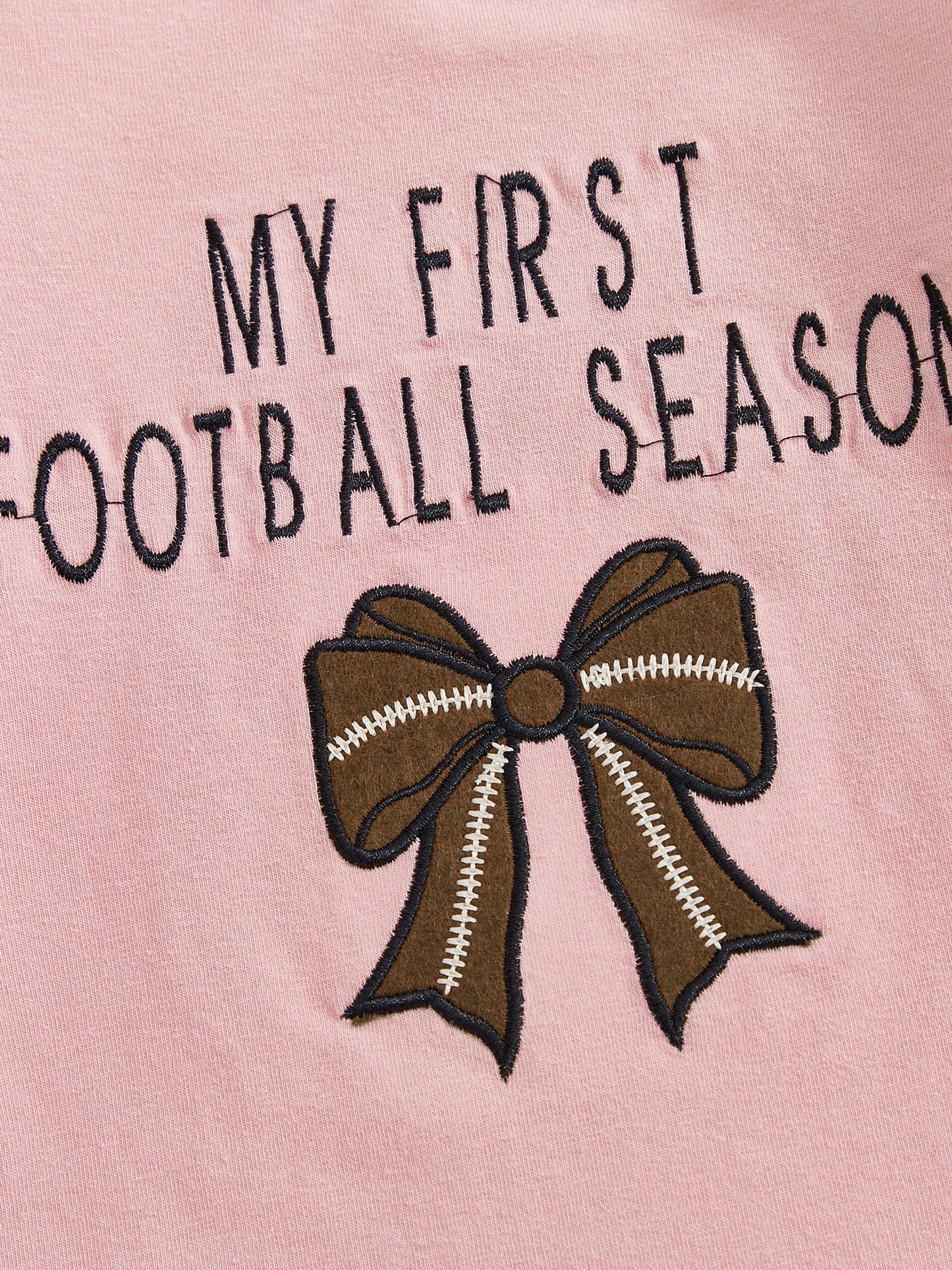 Baby Girls Fall Outfit – Football Print Long Sleeve Romper with Flared Pants and Headband 3-Piece Set