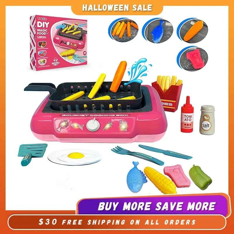 Color Changing Kids Food Fryer Pretend Play Toys for kids 3 - Gourmet Cooking Box toys