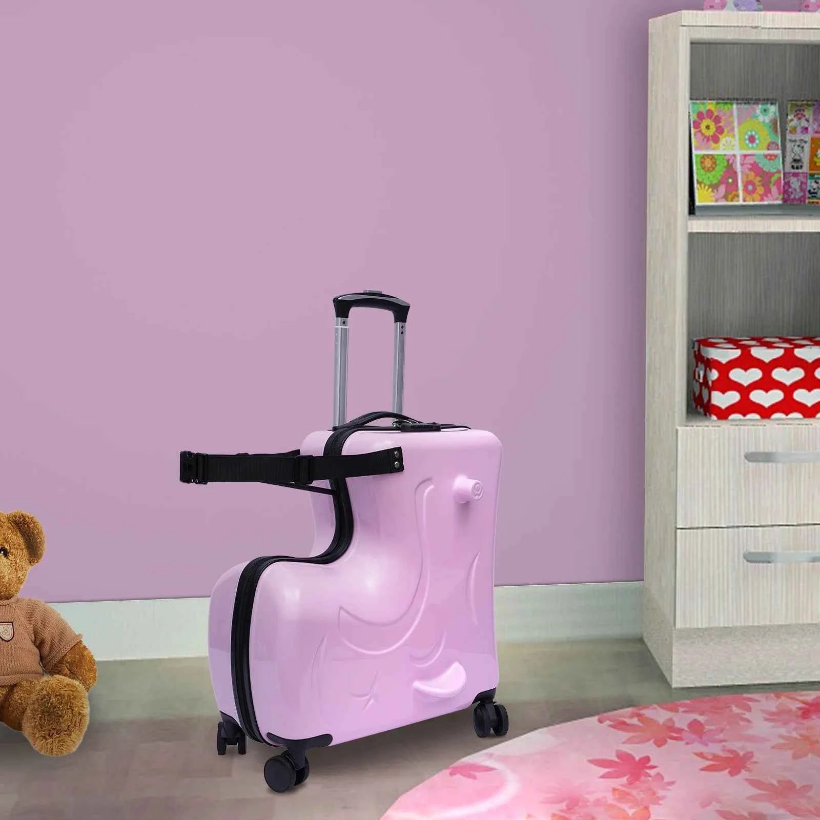 Kids Ride-On Horse Suitcase 20” Spinner Luggage – Hard Shell Rolling Travel Case with Wheels, Carry-On for Toddlers Ages 3–6